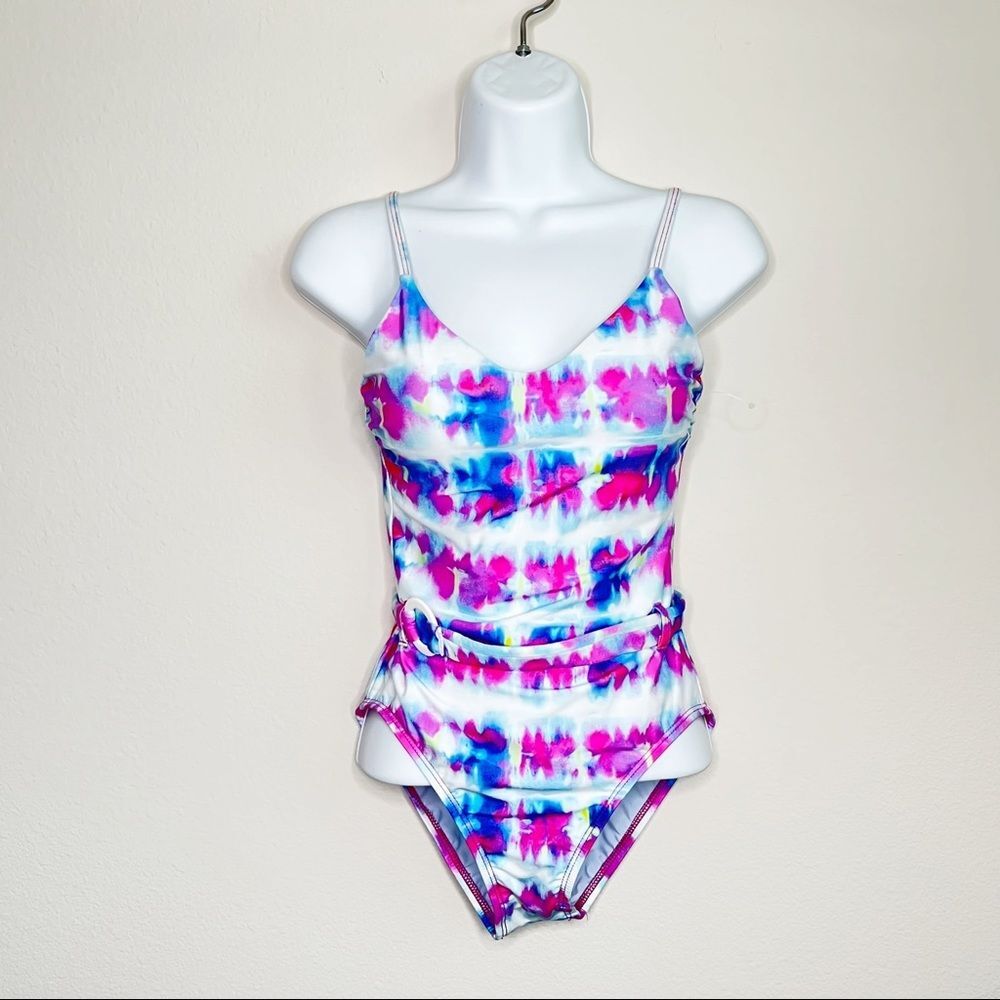 Anthropologie Splendid Sun Daze Tie Dyed Belted One-Piece Swimsuit Small NEW